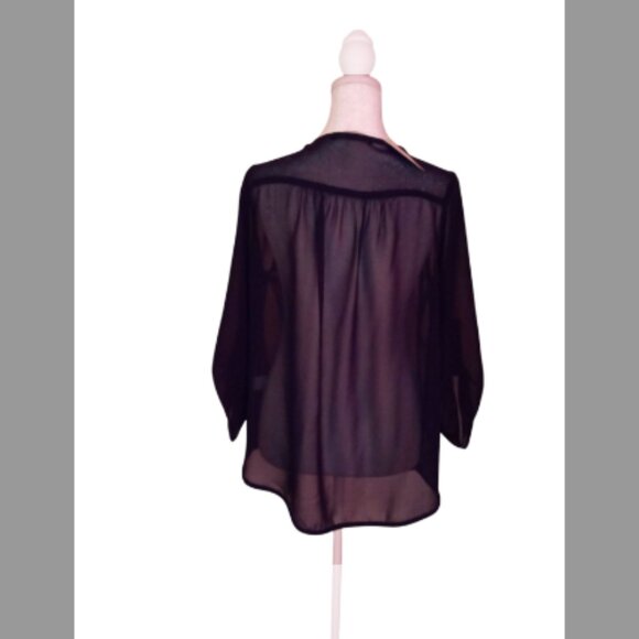 Women's Sheer Foreign Exchange Blouse - Picture 2 of 6